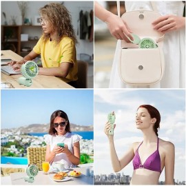 Handheld Fan Portable Mini Fan USB Fan Hand Fan Personal Foldable Handheld Fan With 3 Wind Speeds And Rechargeable Battery For Travel Office Home Outdoor Indoor
