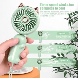 Handheld Fan Portable Mini Fan USB Fan Hand Fan Personal Foldable Handheld Fan With 3 Wind Speeds And Rechargeable Battery For Travel Office Home Outdoor Indoor
