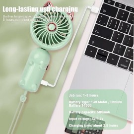 Handheld Fan Portable Mini Fan USB Fan Hand Fan Personal Foldable Handheld Fan With 3 Wind Speeds And Rechargeable Battery For Travel Office Home Outdoor Indoor
