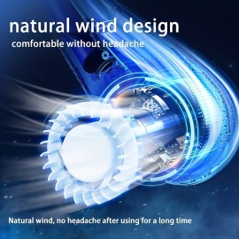 Portable Neck Fan Mini Wireless Fan Bladeless USB Rechargeable Sports Cooling Fan For Outdoor Sports Travel High-end Brushless Motor Silicone Halter Fan
