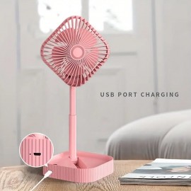 Portable Lifting Rotating Small Fan Desktop Electric Fan Usb Wire Powered Light Weight Easy To Carry For Home Office And Travel
