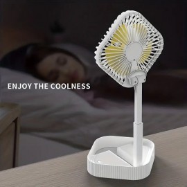 Portable Lifting Rotating Small Fan Desktop Electric Fan Usb Wire Powered Light Weight Easy To Carry For Home Office And Travel
