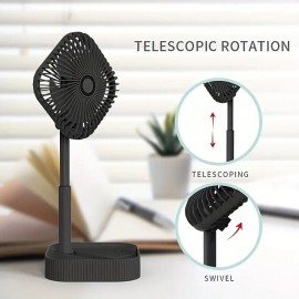 Portable Lifting Rotating Small Fan Desktop Electric Fan Usb Wire Powered Light Weight Easy To Carry For Home Office And Travel
