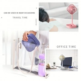 Portable Lifting Rotating Small Fan Desktop Electric Fan Usb Wire Powered Light Weight Easy To Carry For Home Office And Travel

