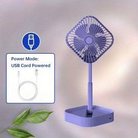 Portable Lifting Rotating Small Fan Desktop Electric Fan Usb Wire Powered Light Weight Easy To Carry For Home Office And Travel
