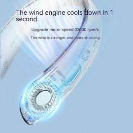 Portable Hanging Neck Fan Wearable USB Rechargeable LED Display For Traveling Outdoor Sports Fans
