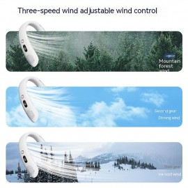 Portable Hanging Neck Fan Wearable USB Rechargeable LED Display For Traveling Outdoor Sports Fans
