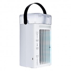 Portable Air Conditioner Fan 4 in1 Desktop Cooling Fan with 4 Wind Speed & 2 Spray Modes 7 Colors LED Light & 2-8H Timer 700ml Large Watertank High-Efficiency Cooling Fan for Room Office Bedroom