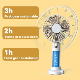 Handheld Fan Electronic Rechargeable Portable Summer Travel Cooler 3 Speeds Cordless Mute Desktop Cooling Fan Phone Holder
