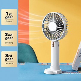 Handheld Fan Electronic Rechargeable Portable Summer Travel Cooler 3 Speeds Cordless Mute Desktop Cooling Fan Phone Holder
