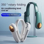 Portable 2400mAh Hanging Neck Fan Foldable Summer Air Cooling USB Rechargeable Bladeless Mute Neckband Fans Outdoor