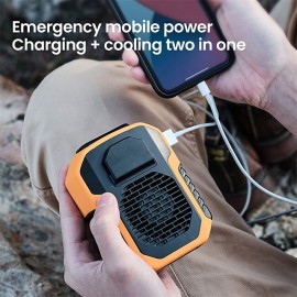 6000mA Portable Waist Fan Rechargeable Hanging Neck Fan Air Conditioning Cooling for Outdoor Sports Electric Exhaust Fan