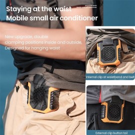 6000mA Portable Waist Fan Rechargeable Hanging Neck Fan Air Conditioning Cooling for Outdoor Sports Electric Exhaust Fan