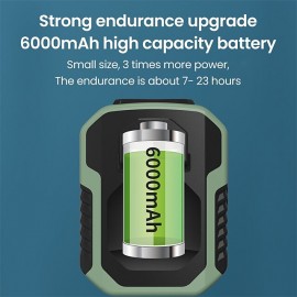 6000mA Portable Waist Fan Rechargeable Hanging Neck Fan Air Conditioning Cooling for Outdoor Sports Electric Exhaust Fan