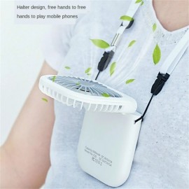 Hanging Neck Fans Mini Portable Folding USB Small Fan  Mute Portable Handheld Desktop Multi Function Charge Fan
