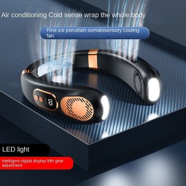 Summer Portable Turbo Bladeless Hanging Neck Fan USB Rechargeable  Battery Outdoor Air Cooling Ventilator Halter Fan
