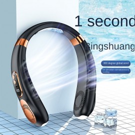 Summer Portable Turbo Bladeless Hanging Neck Fan USB Rechargeable  Battery Outdoor Air Cooling Ventilator Halter Fan
