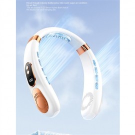 Summer Portable Turbo Bladeless Hanging Neck Fan USB Rechargeable  Battery Outdoor Air Cooling Ventilator Halter Fan
