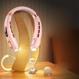 Summer Portable Turbo Bladeless Hanging Neck Fan USB Rechargeable  Battery Outdoor Air Cooling Ventilator Halter Fan
