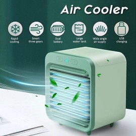 1pc Personal Evaporative Air Cooler And Humidifier Portable Air Conditioner And Fan Portable Mini Air Conditioner Cooling Fan Humidifier Space Cooler Green