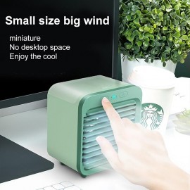 1pc Personal Evaporative Air Cooler And Humidifier Portable Air Conditioner And Fan Portable Mini Air Conditioner Cooling Fan Humidifier Space Cooler Green