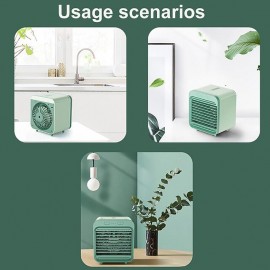 1pc Personal Evaporative Air Cooler And Humidifier Portable Air Conditioner And Fan Portable Mini Air Conditioner Cooling Fan Humidifier Space Cooler Green