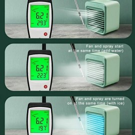 1pc Personal Evaporative Air Cooler And Humidifier Portable Air Conditioner And Fan Portable Mini Air Conditioner Cooling Fan Humidifier Space Cooler Green