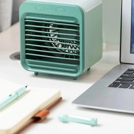 1pc Personal Evaporative Air Cooler And Humidifier Portable Air Conditioner And Fan Portable Mini Air Conditioner Cooling Fan Humidifier Space Cooler Green