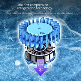 Portable Mini Hanging Neck Fan Digital Display Power Venter Bladeless Neck Fan Air Cooler USB Rechargeable Electric Fan
