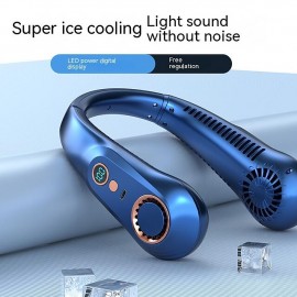 Portable Mini Hanging Neck Fan Digital Display Power Venter Bladeless Neck Fan Air Cooler USB Rechargeable Electric Fan
