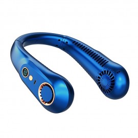 Portable Mini Hanging Neck Fan Digital Display Power Venter Bladeless Neck Fan Air Cooler USB Rechargeable Electric Fan
