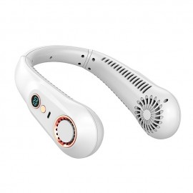 Portable Mini Hanging Neck Fan Digital Display Power Venter Bladeless Neck Fan Air Cooler USB Rechargeable Electric Fan
