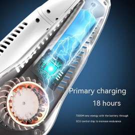 Portable Mini Hanging Neck Fan Digital Display Power Venter Bladeless Neck Fan Air Cooler USB Rechargeable Electric Fan
