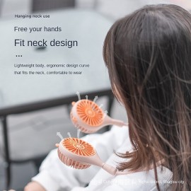 New Folding Mini Neck Fan Band Hands-Free Hanging USB Rechargeble Dual Fan Cooler Summer Portable Camping Small Fan
