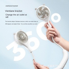 New Folding Mini Neck Fan Band Hands-Free Hanging USB Rechargeble Dual Fan Cooler Summer Portable Camping Small Fan
