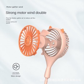 New Folding Mini Neck Fan Band Hands-Free Hanging USB Rechargeble Dual Fan Cooler Summer Portable Camping Small Fan
