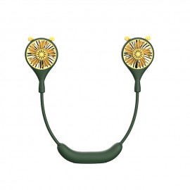 New Folding Mini Neck Fan Band Hands-Free Hanging USB Rechargeble Dual Fan Cooler Summer Portable Camping Small Fan
