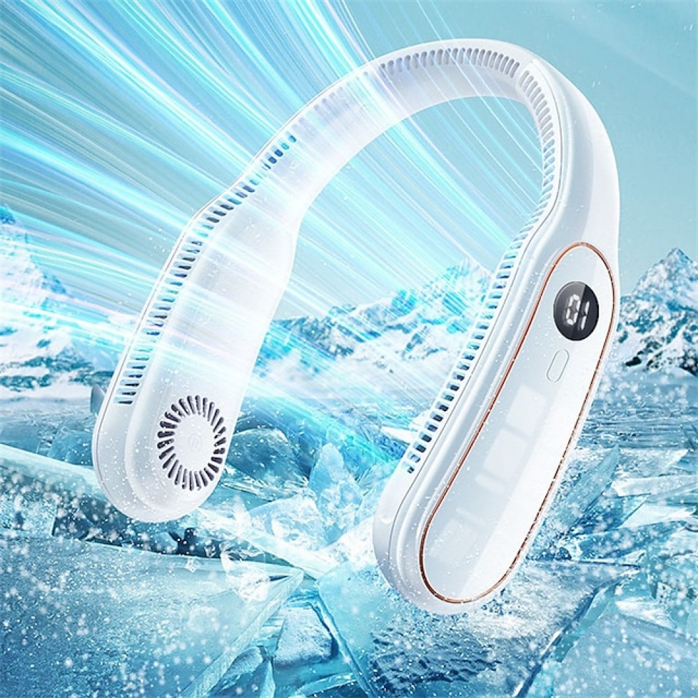 Neck Fan 360Cooling Airflow USB Rechargeable Bladeless Portable Neck Fan With 3 Speeds Adjustment Personal Fan For Outdoor Travel