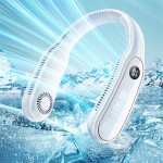Neck Fan 360Cooling Airflow USB Rechargeable Bladeless Portable Neck Fan With 3 Speeds Adjustment Personal Fan For Outdoor Travel