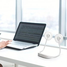 Portable Cooling Neck Fan Rechargeable USB Personal Neck Fan With Colorful LED Lights 3 Adjustable Speeds For Outdoor Indoor Office Travel Sports
