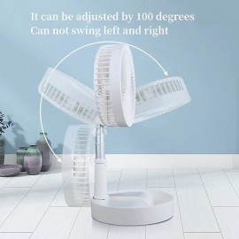 USB Rechargeable Small Fan 8 Inch Folding Telescopic Portable Electric Fan Super Long Battery Life Outdoor Camping Desktop Fan