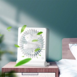 Small Desk Fan 2000mAh Rechargeable USB Fan Battery OperatedUltra Quiet Strong Wind 3 Speeds & aboutLonger Working 180Foldable Mini Desktop Fan for Home Office Travel Outdoor-Blue
