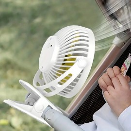 1pcLarge Capacity Fan Portable Fan Can Be Clipped Desktop Fan USB Charging With Light Summer Fan Cool Big Wind For Outdoor Camping Use

