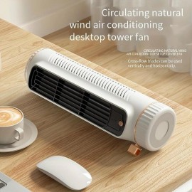 Cool Down with This Air-Conditioned USB Desktop Fan - Multi-Functional Vertical & Horizontal Dual-Use!