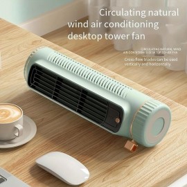 Cool Down with This Air-Conditioned USB Desktop Fan - Multi-Functional Vertical & Horizontal Dual-Use!
