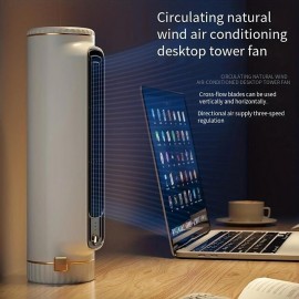 Cool Down with This Air-Conditioned USB Desktop Fan - Multi-Functional Vertical & Horizontal Dual-Use!