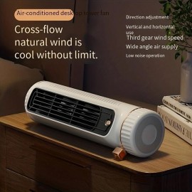Cool Down with This Air-Conditioned USB Desktop Fan - Multi-Functional Vertical & Horizontal Dual-Use!