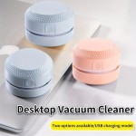 Mini Desktop Vacuum Cleaner And AAA Batteries(NOT Including) Powered Keyboard Cleaner Crumbs Confetti Dust Hair For Home School Office 2 Colors
