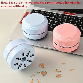 Mini Desktop Vacuum Cleaner And AAA Batteries(NOT Including) Powered Keyboard Cleaner Crumbs Confetti Dust Hair For Home School Office 2 Colors
