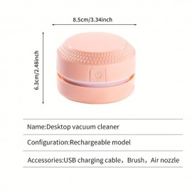 Mini Desktop Vacuum Cleaner And AAA Batteries(NOT Including) Powered Keyboard Cleaner Crumbs Confetti Dust Hair For Home School Office 2 Colors
